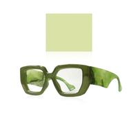 1 Pièce De Lunettes Vertes Avec Monture Épaisse, 1 Pièce De Tissu À Lunettes, Grandes Lunettes Carrées, Lunettes Unisexes, Lunettes Surdimensionnées