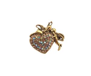 1 pièce de luxe, nouveauté, élégante, simple mystérieuse broche en amour en cœur à strass pour dames pour renforcer le charme du centenaire