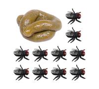 1 Pièce De Merde Simulée, 10 Pièces De Mouches Simulées, De Merde De Farce, De Jouet De Merde De Truc, De Merde Réaliste, D'Accessoires De Merde De Farce Pour Les Enfants