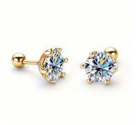 1 pièce de mode 925 argent sterling 0,5 carat - 1 carat moissanite diamant, pas besoin de l'enlever pendant le sommeil, peut être utilisé comme piercing pour les sourcils, ongles, nombril, lèvres et l