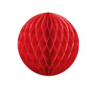 1 pièce de nid d'abeille Boule, Rouge, diamètre : environ 30 centimetres, pour mariage, baptême, anniversaire, Partydeco