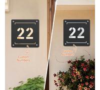 1 pièce de numéro de porte acrylique personnalisé exquis, carré, numéro de maison personnalisé, lettres stéréoscopiques 3D, style rétro, décoration de porche, imperméable, convient à un usage domestiq