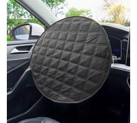 1 pièce de protection solaire pour volant de voiture noire, épaisse isolation thermique anti-chaleur, pare-soleil portable et pliable pour la plupart des berlines, protection solaire intérieure pour