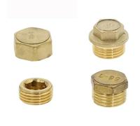 1 pièce de raccord de bouchon d'extrémité à tête hexagonale for tuyau en laiton, filetage mâle/femelle 1/8", 1/4", 3/8", 1/2", 3/4"(Female,1/8")