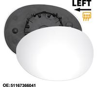 1 Pièce De Remplacement De Verre De Miroir Pour Bmw pour Mini Cooper 2014-2020 C?té Gauche Conducteur Avec Plaque De Support No.51167366041 Verre Réel Plastique