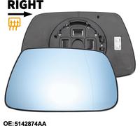 1 Pièce De Remplacement De Verre De Miroir Pour Jeep Grand Cherokee 2005-2010 C?té Passager Droit Avec Plaque De Support No.5142874Aa Verre Bleu En Plastique Réel
