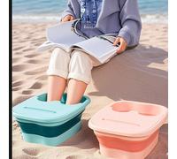 1 pièce de seau de trempage des pieds de massage pliable. C'est un bassin de bain de pieds ménager en plastique, conçu pour la préservation de la santé. Il est livré avec un couvercle pour la conserva