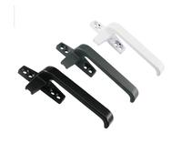 1 pièce de serrure de porte et fenêtre en alliage d'aluminium à ouverture plate, épaissie, droite/gauche, point unique, serrure de fenêtre extrapolée(Black- practical,Left)