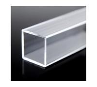 JOSUR 1 pièce de Tube carré en Acrylique de 410mm de Longueur, for Fournitures de Jardin, Tuyau carré en Acrylique latéral de 10 à 100mm, Conduit Creux, Tube Transparent en PMMA(40x40x3mm)