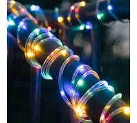 1 pièce de tube lumineux LED coloré, une lumière solaire de décoration pour la maison, disponible avec 50/100/200/300 ampoules, avec options de couleur chaude/multicolore/blanche/bleue, et différents