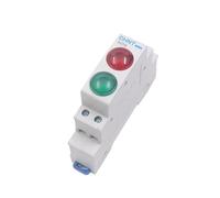 1 pièce de veilleuses ND9 LED rouge vert AC/DC 24V 220V, lampe modulaire sur Rail DIN, indicateur lumineux(Green and red,AC DC 220V)