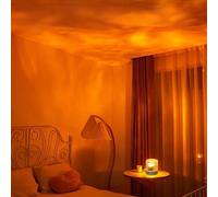 1 pièce Décoration de plafond de chambre RGB Lumière de nuit multifonctionnelle Lampe de projection d'ondes d'eau Lumière d'ambiance rotative d'ondes océaniques avec télécommande, Utilisez la projecti