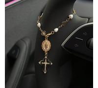 1 pièce Décoration de volant, longueur réglable de 15 cm, minimaliste, mignon, accessoire de voiture pendentif créatif en perles de chapelet, décoration de voiture suspendue mode unique Fer