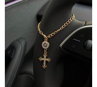 1 pièce Décoration de volant, longueur réglable de 15 cm, minimaliste, mignon, accessoire de voiture pendentif créatif en perles de chapelet, décoration de voiture suspendue mode unique Fer