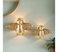 1 pièce Décoration murale artisanale en forme d'abeille dorée créative et unique, accessoire insecte fait main dans un cadre, décoration pour la maison/fête/insectarium, cadeau non conventionnel pour 