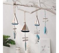 1 pièce Décoration murale en coquillage, style méditerranéen, thème bord de mer boho campagnard. Décorations nautiques de plage avec coquillages, étoiles de mer et ancre pour la salle de bain, un mur 