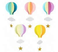1 pièce Décoration suspendue 3D, convient pour les mariages, les festivals, les fêtes d'anniversaire. Pendentif de fenêtre en forme de montgolfière et de nuage, peut être utilisé pour la décoration de