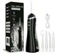 1 pièce D'irrigateur buccal portable Hydropulseur dentaire sans fil rechargeable USB, jet d'eau dentaire 4 embouts 3 modes - Blanc pour le nettoyage des dents, convient pour les voyages et la maison B