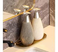 1 pièce Distributeur de savon en céramique de style rétro créatif de 400 ml avec pompe, bouteille de shampoing, gel douche, savon à mains, après-shampoing, lotion, convient pour les salles de bains, l