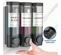 1 pièce Distributeur de savon mural pour salle de bain, peut contenir du gel douche, du shampooing et de l'après-shampooing - Convient pour le lavage des mains, la douche et les soins capillaires - Av