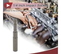 1 Pièce Douille À Choc Outil De Quincaillerie Durable 80Mm En Acier Au Chrome Vanadium Ton Argent 1/4" Tige Hexagonale 6 Points 6Mm Pour Réparation De Voiture Moto Dirtbike