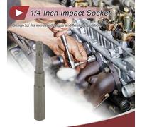 1 Pièce Douille À Choc Outil De Quincaillerie Durable 80Mm En Acier Au Chrome Vanadium Ton Argent 1/4" Queue Hexagonale 6 Points 7Mm Pour Réparation De Voiture Moto Dirtbike