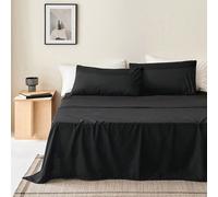 1 pièce Drap de lit en fibre ultra-fine de 80 g/m², doux, hypoallergénique, respirant, lavable en machine, résistant aux plis, non-décolorant, couleur unie, en polyester, tissage durable, pour usage d