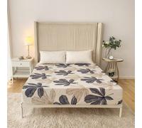 1 pièce Drap-housse à motif de feuille d'arbre, poche profonde de 35 cm, drap-housse 100% polyester, léger et élégant, doux comme un nuage, style minimaliste moderne pour chambre à coucher, convient à
