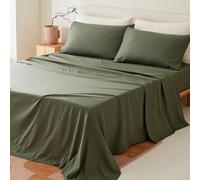 1 pièce Drap-housse en microfibre super doux de 80 g/m², hypoallergénique, respirant, lavable en machine, résistant aux froissures, non-décolorant, de couleur unie, en tissu de polyester, tissage dura