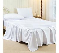 1 pièce Drap-housse gaufré, doux et respirant, sensation légère comme un nuage, conception à poche profonde, convient pour la maison et le dortoir, lavable en machine, certifié OEKO-TEX 100cm*200cm,16