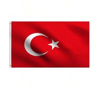 1 pièce Drapeau de la Turquie 3x5ft drapeaux de bannière suspendus imprimés double face avec œillets, matériau en polyester, couleur vive et résistant aux UV, drapeaux turcs 90x150cm, décoration de ma