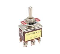 1 pièce E-TEN223 interrupteur à bascule haut de gamme à réinitialisation automatique broche en cuivre à contact argenté 12mm 250V 15A interrupteur à bascule à 6 broches (ON)-OFF-(ON)(With Cap)