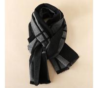 1 pièce Écharpe à carreaux classique unisexe, pour toutes les saisons, cadeau pour petit ami, cadeau d'anniversaire, en pure laine, châle chaud, de haute qualité double face, style coréen, imitation c