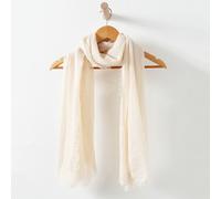 1 pièce Écharpe avec bordure brute unicolore pour la vie quotidienne, pour l'extérieur et les voyages en hiver et en automne Taille UniqueUnicolorePolyester