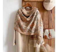 1 pièce Écharpe châle à franges style bohème en jacquard cachemire synthétique rétro motif cachemire pour femmes en automne/hiver Imprimés aléatoiresPolyester