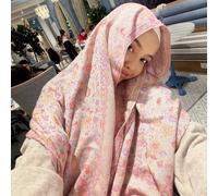 1 pièce Écharpe/Châle pashmina élégante de style bohème avec motif cachemire jacquard chaud, hijab à franges décontracté, convient pour un port quotidien pour femmes Imprimés aléatoiresPolyester