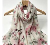 1 pièce Écharpe de protection solaire élégante et polyvalente pour femmes, de couleur rose pâle avec motif de fleurs de pêcher. Convient pour les voyages, la plage, les séances photo et les vacances I