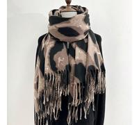 1 pièce Écharpe en cachemire imprimée léopard avec broderie et franges dans un style bohème pour femmes, pour les tenues d'automne et d'hiver. Cape de style bohème pour accessoires de voyage pour femm