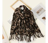 1 pièce Écharpe longue en peluche imprimée boho, chaude et décontractée, parfaite en cadeau et comme accessoire mode pour femme en hiver Taille UniqueImprimé léopard,UnicoloreÉtoffe