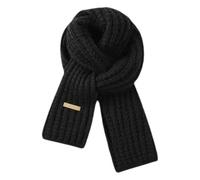 1 Pièce Écharpe Tricotée Noire, Écharpe D'Hiver, Écharpe Douce, Écharpe Chaude, Écharpe Simple Et Polyvalente