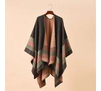 1 pièce Élégant style bohème Châle couvre-épaules asymétrique/asymétrique à rayures patchwork, convient pour le quotidien, les voyages, le thé, les sorties, chaud et confortable, couvre-tout polyvalen