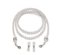 1 pièce Élégante chaîne de lunettes à perles de mode antidérapante avec décoration de perles fausses. Accessoire de lunettes pour femmes, pour la vie quotidienne. graphiquePMMA