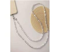 1 pièce Élément de fausse perle blanche, Lanière de téléphone en fausse perle blanche, Conception délicate pour femmes, Fausse perle de style haut de gamme Ins, Sangle de téléphone en forme de cœur, S