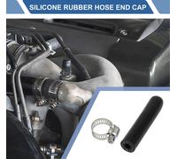 1 Pièce Embout De Tuyau En Caoutchouc De Silicone Noir De 60Mm De Longueur Et 6Mm/0,24" De Diamètre Intérieur Avec Collier, Embout De Bypass En Silicone Renforcé Universel.