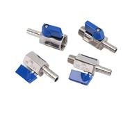 1 pièce en acier inoxydable 304 1/8 1/4 3/8 1/2 BSPT x 7/8/10/12 mm, mini robinet à boisseau sphérique sanitaire, raccords de tuyauterie faits maison avec poignée bleue(1/2",FEMALE_8MM BARB)