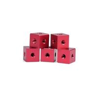 1 pièce en alliage d'aluminium M3-M10, connecteur de bloc fixe à trois côtés, trous de vis, écrou hexagonal, écrou cubique(Red - 1pc,1pcs-M5 15X15X15)