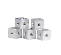 1 pièce en alliage d'aluminium M3-M10, connecteur de bloc fixe à trois côtés, trous de vis, écrou hexagonal, écrou cubique(Silver - 1pc,1pcs-M5 15X15X15)
