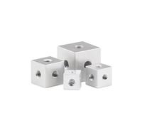 1 pièce en alliage d'aluminium M3-M10, connecteur de bloc fixe à trois côtés, trous de vis, écrou hexagonal, écrou cubique(Aluminium,1pcs-M5 15X15X15)