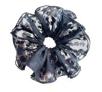 1 pièce en dentelle pour femme - Grand élastique à cheveux - Pour femme - En tulle - Élastique - Corde à cheveux - Support de queue de cheval - Noir