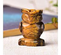 1 pièce en pierre naturelle sculptée hibou animal ornements cristal quartz artisanat figurine faite à la main décoration de la maison, œil de tigre, 40 x 28 x 20 mm